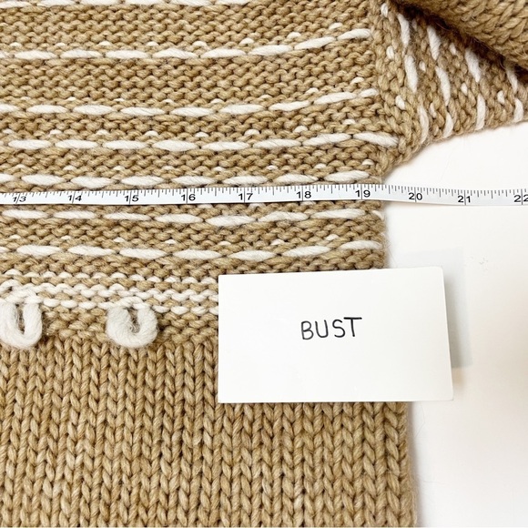 Elsamanda NWT Pullover Sweater Medium Oatmeal beige tan neutral wool alpaca - Picture 7 of 11